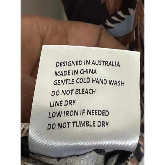 Maye Dress Women XS Brown Issa Zingara Paisley Print Long Sleeve Midi Shirtdress - Picture 9 of 9